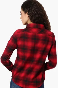 Canada Weather Gear Plaid Button Up Shirt - Red