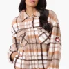 Canada Weather Gear Plush Plaid Lightweight Jacket - Beige