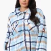Canada Weather Gear Plush Plaid Lightweight Jacket - Blue
