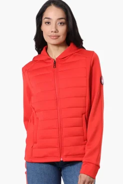 Canada Weather Gear Puffer Techno Fleece Lightweight Jacket - Red