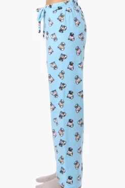 Canada Weather Gear Pug Pattern Wide Leg Pajama Bottoms - Blue