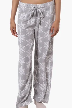 Canada Weather Gear Snowflake Pattern Wide Leg Pajama Pants - Grey