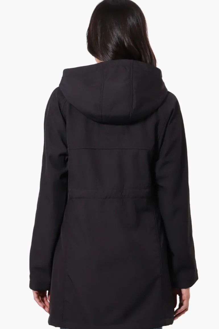 Canada Weather Gear Soft Shell Hooded Lightweight Jacket - Black