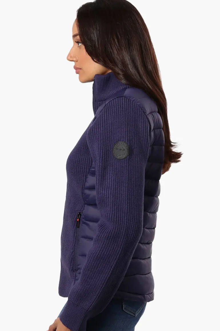Canada Weather Gear Sweater Knit Zip Up Lightweight Jacket - Navy