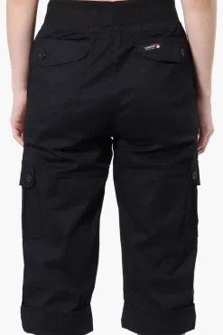Canada Weather Gear Tie Waist Cargo Capris - Black