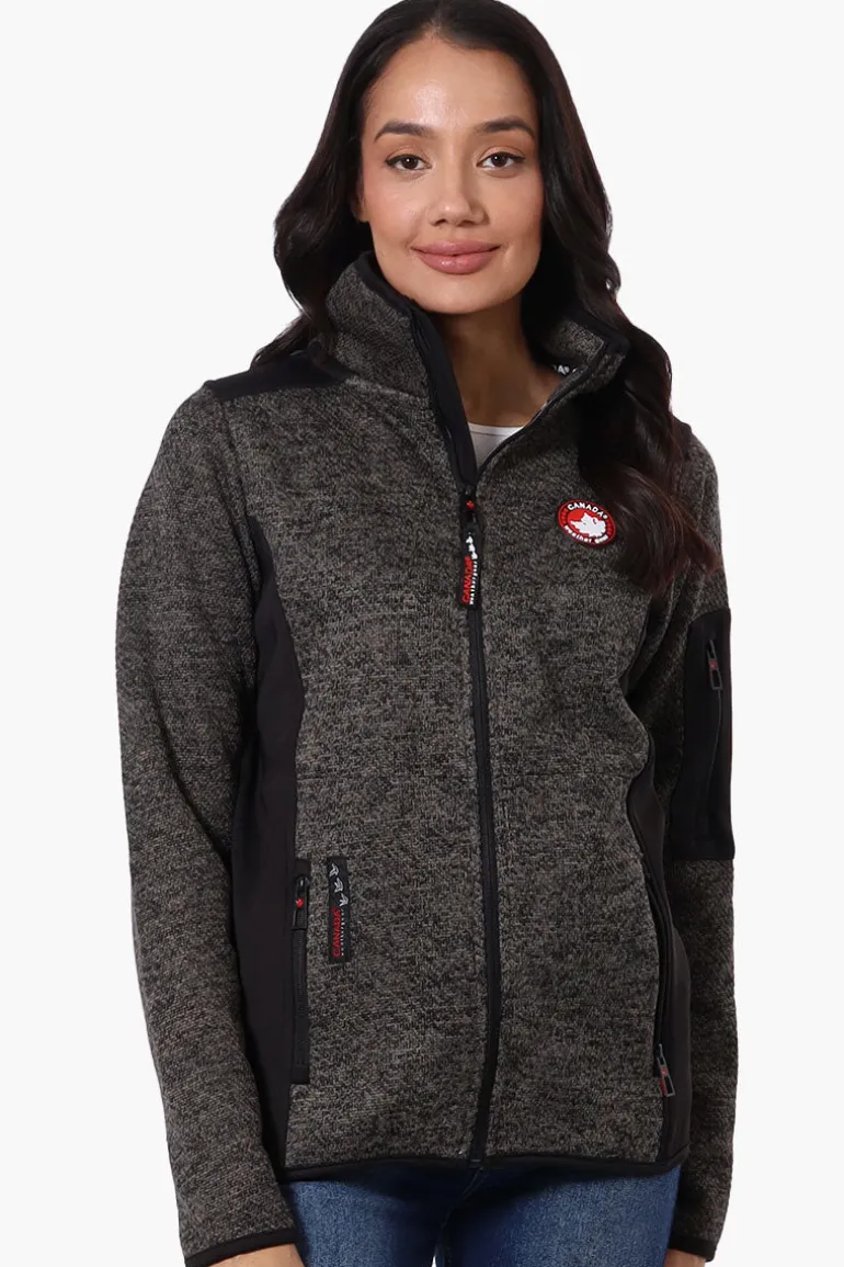 Canada Weather Gear Zip Up Sleeve Pocket Fleece Lightweight Jacket - Black