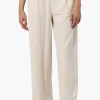 Costa Blanca Pleated Wide Leg Pants - Cream