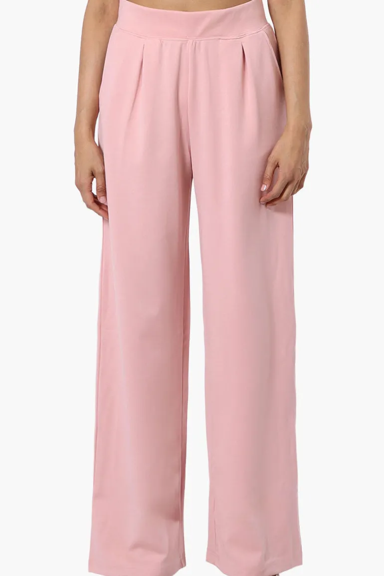 Costa Blanca Pleated Wide Leg Pants - Pink