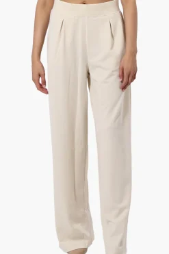 Costa Blanca Pleated Wide Leg Pants - Cream