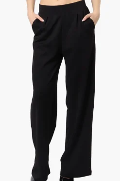 Costa Blanca Pleated Wide Leg Pants - Black
