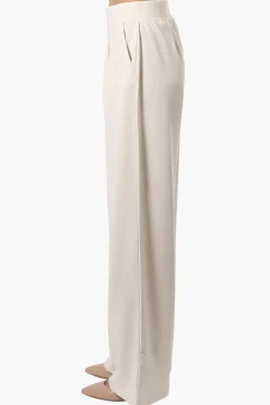 Costa Blanca Pleated Wide Leg Pants - Cream