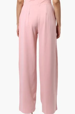 Costa Blanca Pleated Wide Leg Pants - Pink