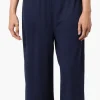 Costa Blanca Solid Fold Over Cropped Pants - Navy