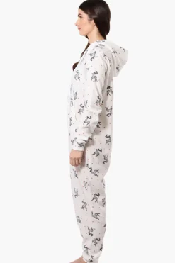 Cuddly Canuckies Hooded Reindeer Pattern Onesie - White