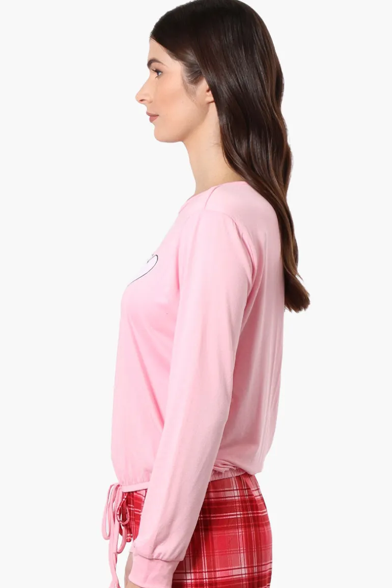 Cuddly Canuckies I'm Not For Everyone Print Pajama Top - Pink