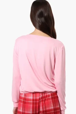 Cuddly Canuckies I'm Not For Everyone Print Pajama Top - Pink