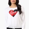 Cuddly Canuckies Love Print Pajama Top - White