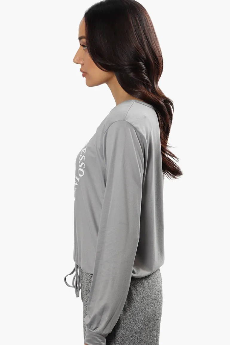 Cuddly Canuckies Martini Print Pajama Top - Grey