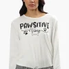 Cuddly Canuckies Pawsitive Vibes Print Pajama Top - White