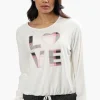 Cuddly Canuckies Plaid Love Print Pajama Top - White