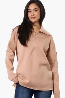 Fahrenheit Basic 1/4 Zip Pullover Sweater - Camel