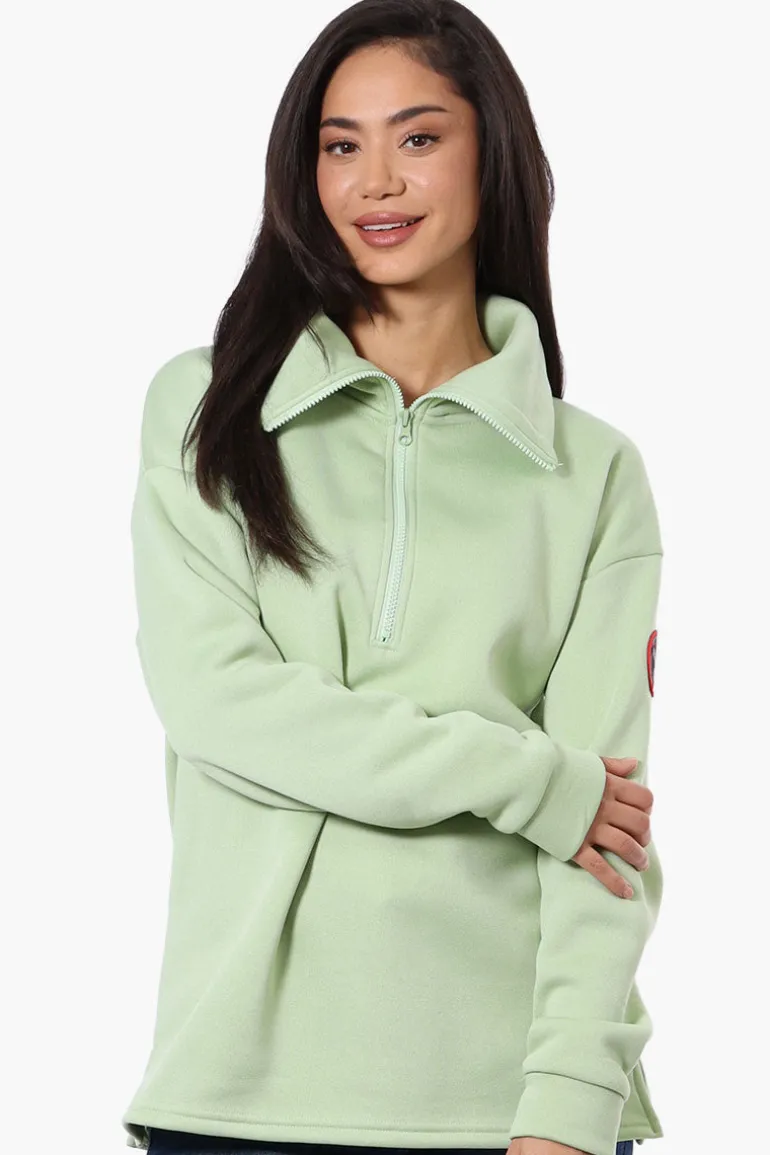 Fahrenheit Basic 1/4 Zip Pullover Sweater - Green