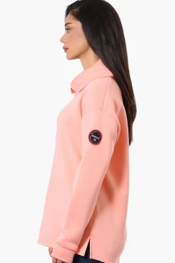 Fahrenheit Basic 1/4 Zip Pullover Sweater - Pink
