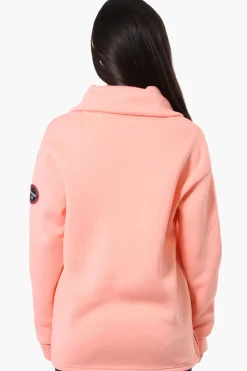 Fahrenheit Basic 1/4 Zip Pullover Sweater - Pink