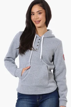 Fahrenheit Basic Henley Hoodie - Grey
