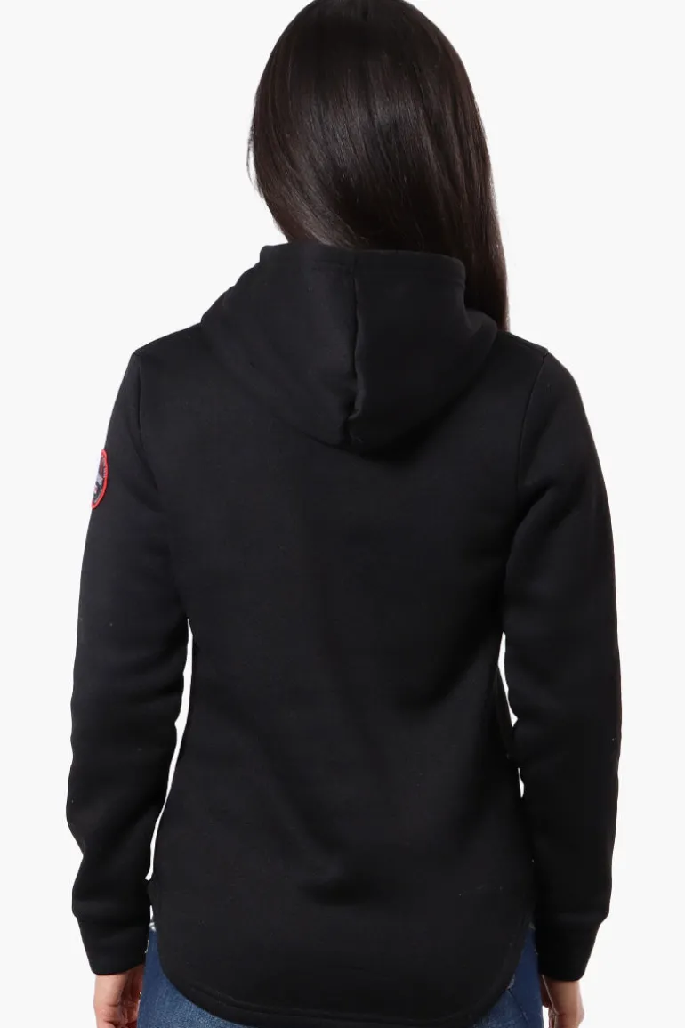 Fahrenheit Basic Henley Hoodie - Black