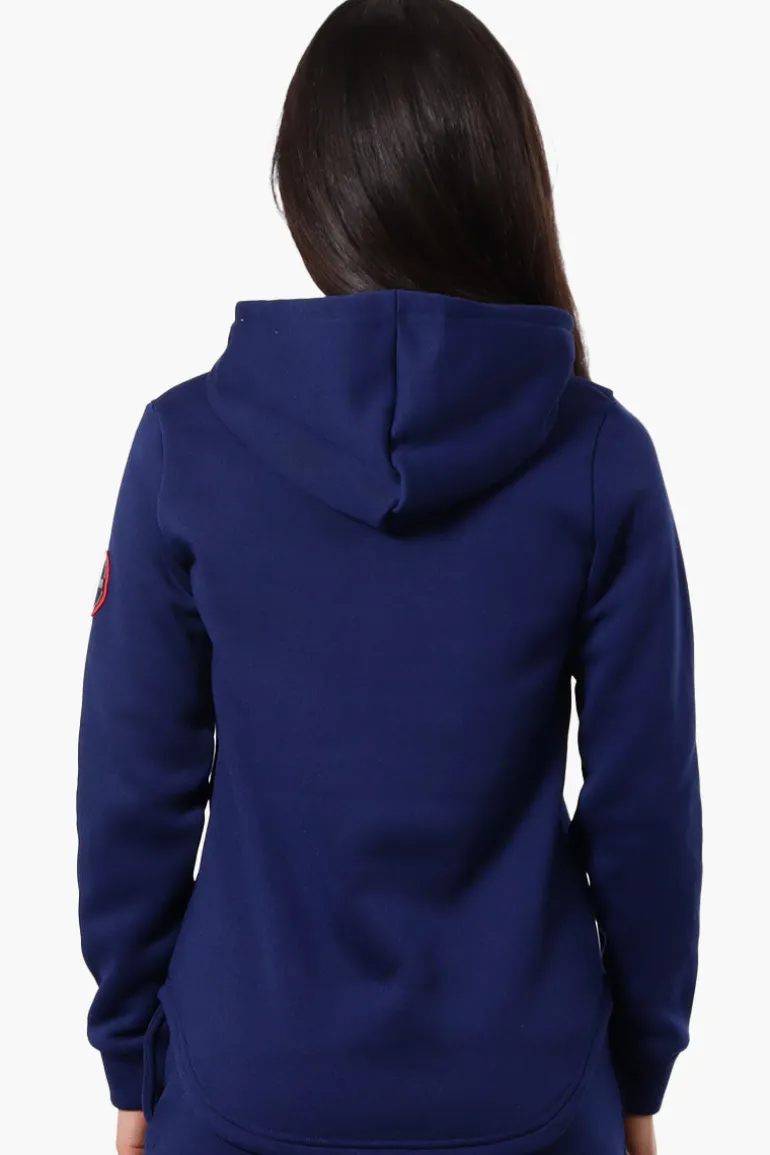 Fahrenheit Basic Henley Hoodie - Navy