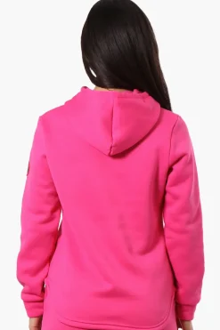Fahrenheit Basic Henley Hoodie - Pink