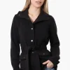 Fahrenheit Belted Fleece Lightweight Jacket - Black