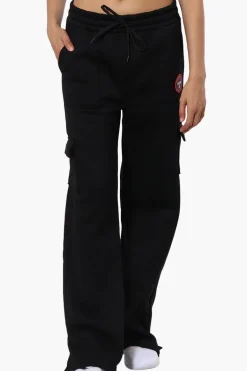 Fahrenheit Fleece Tie Waist Cargo Sweatpants - Black