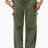 Fahrenheit Fleece Tie Waist Cargo Sweatpants - Olive