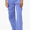 Fahrenheit Fleece Tie Waist Cargo Sweatpants - Blue