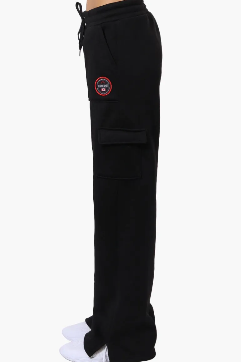 Fahrenheit Fleece Tie Waist Cargo Sweatpants - Black