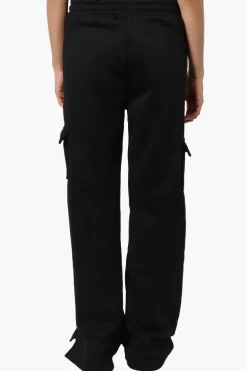 Fahrenheit Fleece Tie Waist Cargo Sweatpants - Black