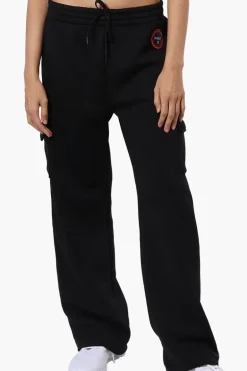Fahrenheit Fleece Wide Leg Cargo Sweatpants - Black