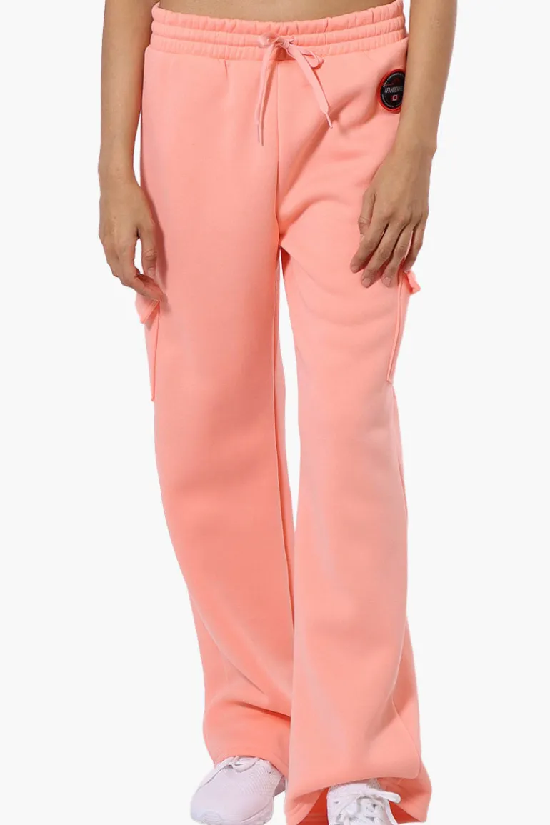 Fahrenheit Fleece Wide Leg Cargo Sweatpants - Pink