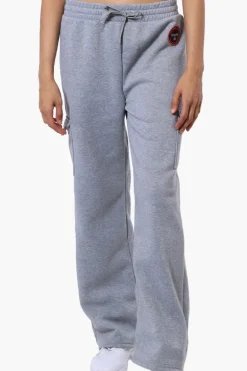 Fahrenheit Fleece Wide Leg Cargo Sweatpants - Grey