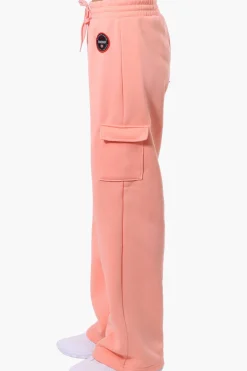 Fahrenheit Fleece Wide Leg Cargo Sweatpants - Pink