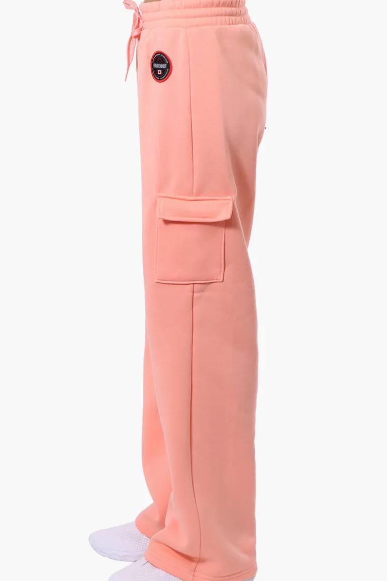 Fahrenheit Fleece Wide Leg Cargo Sweatpants - Pink
