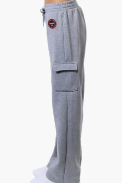 Fahrenheit Fleece Wide Leg Cargo Sweatpants - Grey