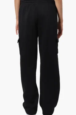 Fahrenheit Fleece Wide Leg Cargo Sweatpants - Black