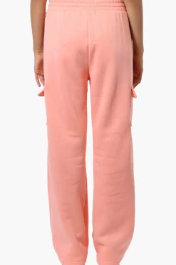 Fahrenheit Fleece Wide Leg Cargo Sweatpants - Pink