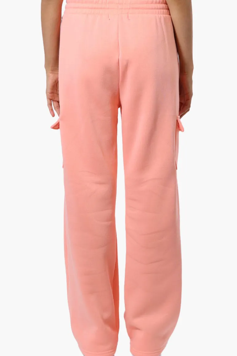 Fahrenheit Fleece Wide Leg Cargo Sweatpants - Pink