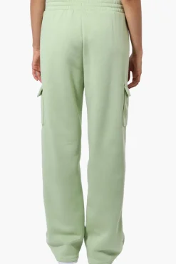 Fahrenheit Fleece Wide Leg Cargo Sweatpants - Green