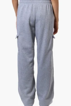 Fahrenheit Fleece Wide Leg Cargo Sweatpants - Grey