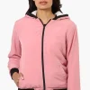 Fahrenheit Hooded Fleece Lined Windbreaker Lightweight Jacket - Pink